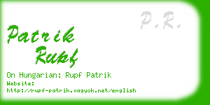 patrik rupf business card